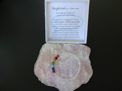 Dames armband Bergkristal met 7 Chakra stenen