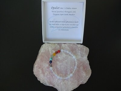 Dames armband Opaliet met 7 Chakra stenen