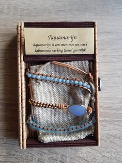 Dames armband met natuursteen Aquamarijn 