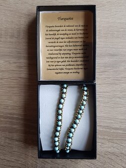 Dames wikkelarmband natuursteen Turquoise
