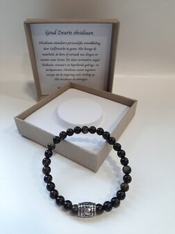 Zwarte Obsidiaan natuursteen armband