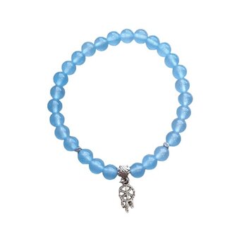 Blauwe Agaat natuurstenen dames armband dromenvanger