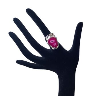 Dames ring met roze Agaat