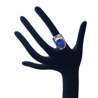Dames ring met donkerblauwe Agaat