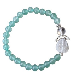 Jade natuurstenen dames armband met engel