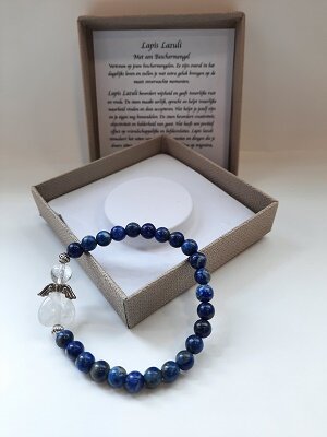 Dames armband Lapis Lazuli met beschermengel