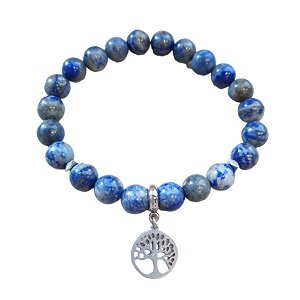 Lapis Lazuli damesarmband met tree of life bedel
