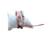 Wikkelarmband Afrikaans Turquoise en Indiaas Agaat
