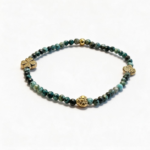 Dames armband Afrikaans Turquoise 4 mm met goudkleurige tussenkralen