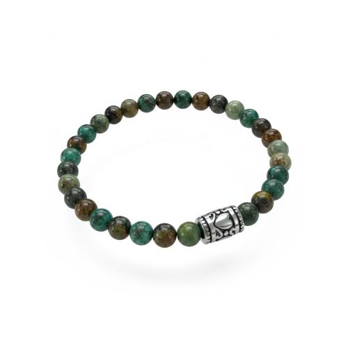 Dames armband Afrikaans Turquoise 6 mm met basic kraal