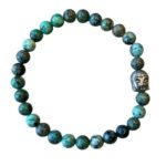 Dames armband Afrikaans Turquoise 6 mm met Boeddha kraal