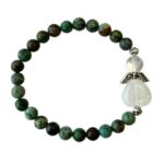 Dames armband Afrikaans Turquoise 6 mm met beschermengel