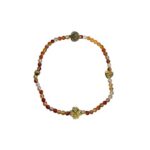 Dames armband Agaat 4 mm met goudkleurige tussenkralen