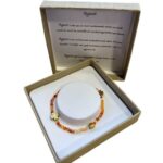 Dames armband Agaat 4 mm met goudkleurige tussenkralen