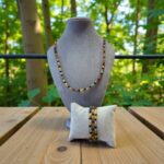 Damesketting/wikkelarmband van Agaat natuursteen kralen