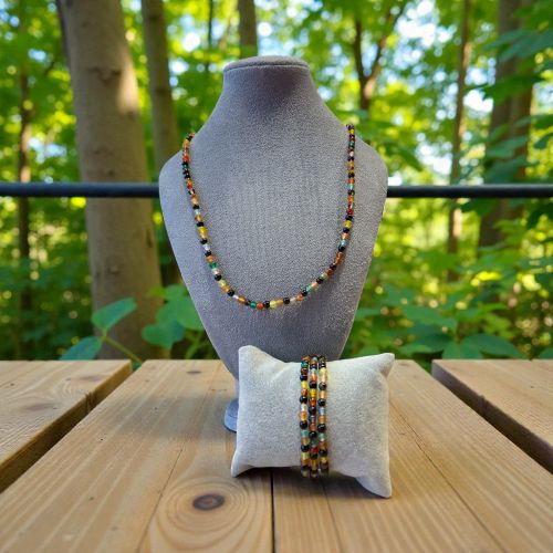 Damesketting/wikkelarmband van Agaat natuursteen kralen