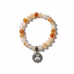 Dames armband Agaat 8 mm met Chakra bedel