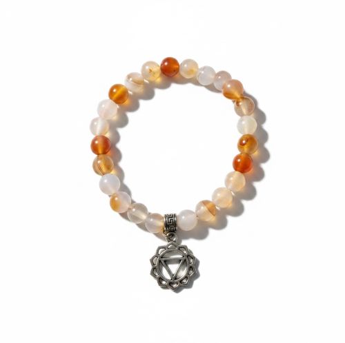 Dames armband Agaat 8 mm met Chakra bedel