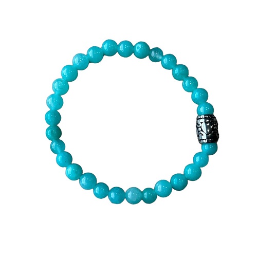 Dames armband Agaat (mint) 6 mm met basic kraal