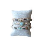 Wikkelarmband hart met Amazoniet