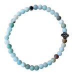 Dames armband Amazoniet 4 mm met oneindige geluksknoop