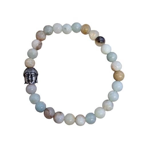 Dames armband Amazoniet 6 mm met Boeddha kraal