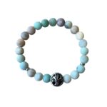 Dames armband matte Amazoniet met Tree of Life kraal
