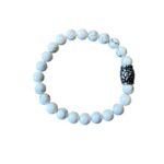 Heren armband Amerikaans Howliet 8 mm met vlecht kraal