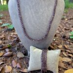 Damesketting/wikkelarmband van Amethist natuursteen kralen