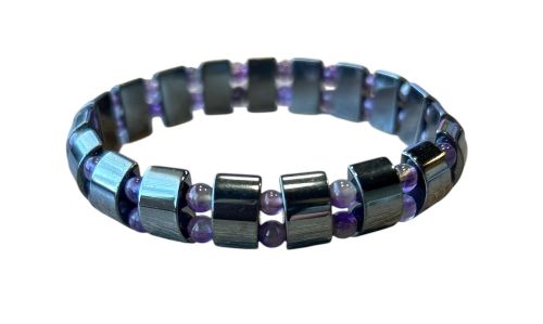Heren armband Hematiet & Amethist