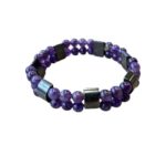 Dames armband Amethist 6 mm met Hematiet