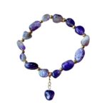 Dames armband Amethist met goudkleurige RVS tussenkralen