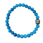 Dames armband Aquamarijn 6 mm met Boeddha kraal