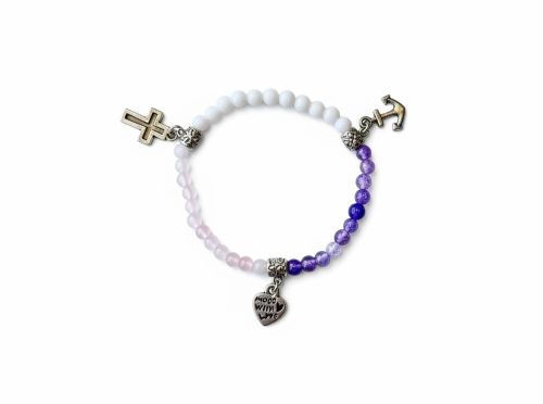 Kinder armband (16 cm) 4 mm met 3 bedeltjes