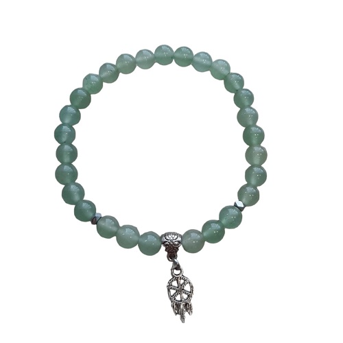 Dames armband Aventurijn 6 mm met dromenvanger bedel