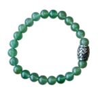 Heren armband Aventurijn 8 mm met vlecht kraal