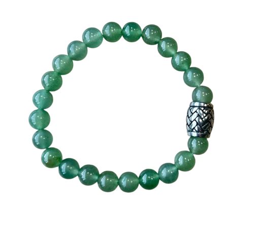 Heren armband Aventurijn 8 mm met vlecht kraal