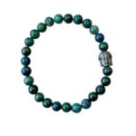 Dames armband Azuriet Malachiet 6 mm met Boeddha kraal