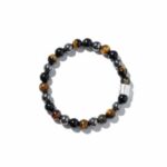 Heren armband 8 mm Balanced Power met matzilverkleur kraal