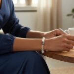 Dames armband Bergkristal 6 mm met Boeddha kraal