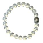 Dames armband Bergkristal 8 mm met Boeddha kraal