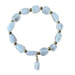 Dames armband Bergkristal met goudkleurige RVS tussenkralen