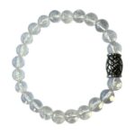 Heren armband Bergkristal met vlecht kraal
