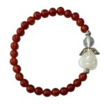 Dames armband Carneool 6 mm met beschermengel