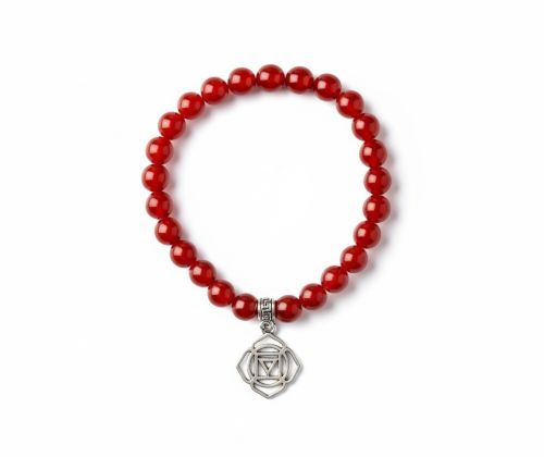 Dames armband Carneool 8 mm met Chakra bedel