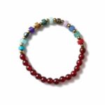 Dames armband Carneool 6 mm met spacers