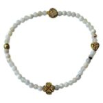 Dames armband Chalcedoon 4 mm met goudkleurige tussenkralen