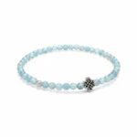 Dames armband Chalcedoon 4 mm met oneindige geluksknoop