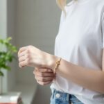 Dames armband Citrien 4 mm met goudkleurige accessoires
