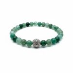 Damesarmband Dragon Veins Agaat groen met flower of life kraal